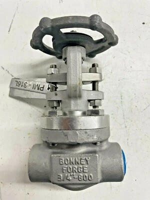 BONNEY FORGE HL18L-NACE-LE Stainless Gate Valve 3/4" 800 FNPT x SW Ends Trim #12 - Image 1 of 4