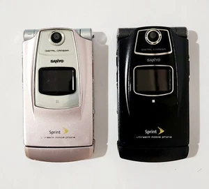 Lot (2) UNTESTED Sanyo Katana SCP-6600 - Pink & Black ( Sprint ) For PARTS! - Picture 1 of 12