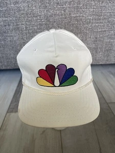Vintage Sports Golf Tour ‘90 Strapback Hat Cap Peacock Logo Leather Strap White - Picture 1 of 11