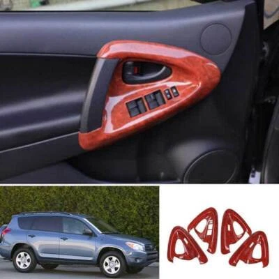 Panel de reposabrazos interruptor de bloqueo de ventana de grano de madera de melocotón para Toyota RAV4 2006-2012 Foto 1 de 4
