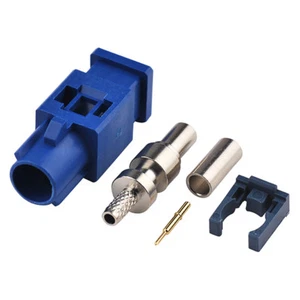 5er-Pack Fakra C Stecker blau Crimp Stecker für Auto GPS Antenne RG316 RG174 Kabel - Bild 1 von 3