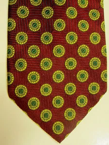 NEW $98 Peter Blair Echo Burgundy With Red and Green Medallions Silk Tie - Picture 1 of 5