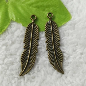 Envío gratuito 60 piezas Antiguo Plumas de bronce Colgante 45x10mm L-5234 - Imagen 1 de 4