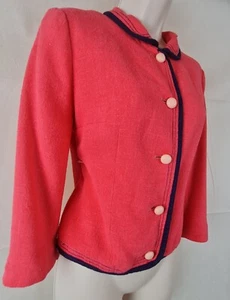 Vintage Jaeger hot pink linen jacket Medium UK12 - Picture 1 of 7