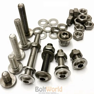 M3 M4 M5 M6 M8 A2 STAINLESS FLANGED BUTTON HEAD BOLTS FULL NUTS & THICK WASHERS - Picture 1 of 4
