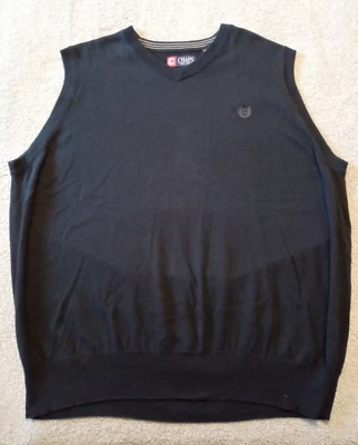 Hombre CHAPS Azul Sin Mangas Suéter Chaleco 100% Algodón Talla 2XT/2TGL - COMO NUEVO Foto 1 de 3