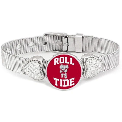 University of Alabama Roll Tide Womens Adjust. Silver Bracelet Jewelry Gift D26 Cover