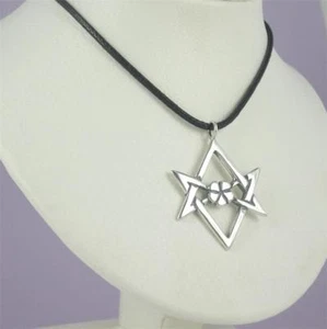 Unicursal Hexagram Pendant Cord Aquarian Star Psychic Star Silver or Bronze - Picture 1 of 7