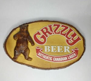Grizzly Bier authentisches kanadisches Lager Kunststoff Bär Schild Wandbehang Männerhöhle - Bild 1 von 11