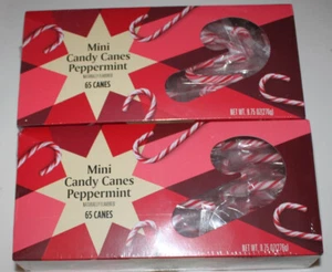 Peppermint Mini Candy Canes - Naturally Flavored 2 Box LOT - 130 Count - 19.5 oz - Picture 1 of 1