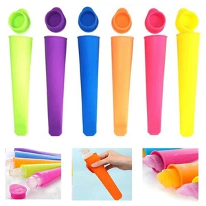 6pcs Silicone Pop Up Ice Lolly Cream Popsicle Mould Molds Frozen DIY Maker UK - Picture 1 of 12
