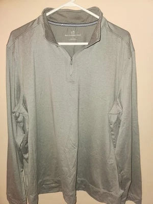 Pulôver masculino Southern Tide XL 1/4 quarto de zíper cinza golfe - Imagem 1 de 4