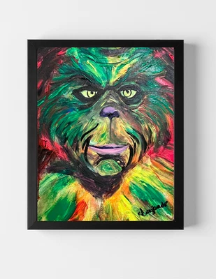 Arte assinada em tela 14X11 original neo expressionismo aparência nativa americana Guajardo - Imagem 1 de 4