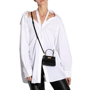Borsa Tory Burch Lee Radziwill Nano borsa a tracolla in pelle nera da donna - Foto 1 di 12