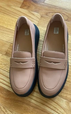 MOCASINES FITFLOP NUEVOS EN CAJA MODO F PLATAFORMA DE CUERO CENTAVO Latte Tostado Talla 8 Foto 1 de 4