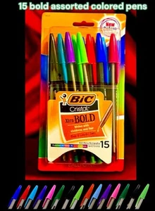BIC 15 bolígrafos de colores Cristal bolígrafo bolígrafos colores tinta surtidos extra audaz - Imagen 1 de 24