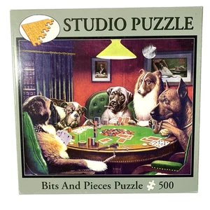 Dogs Playing Poker Bits & Pieces Jigsaw Puzzle 500 Pc (16x20) Coolidge Dogs - Picture 1 of 2