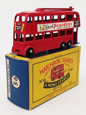 Trolebús Matchbox Series Moko Lesney Nº56 Londres Peardrax. IMPRESIONANTE ESTADO  Foto 1 de 4