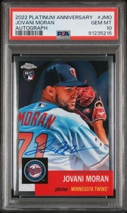 2022 Topps Chrome Platinum Anniversary #CPA-JMO Jovani Moran Rookie Auto PSA 10 - Picture 1 of 2