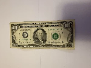 USA Bank Note: USA, One Hundred Dollar 1977 No. E16647803A - Picture 1 of 2