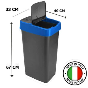 Plastic Swing Bin Recycle Bins Refuse Bin 60L Waste Paper Office - Picture 1 of 4
