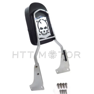 Skull Backrest Sissy Bar w/ Pad For 1995-2010 Honda Shadow ACE 1100/Tourer/Sabre — 第 1/4 张图片