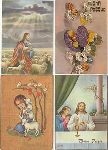 LOTTO AUGURALI BUONA PASQUA 12 CARTOLINE F.TO GRANDE VIAGGIATE - Picture 1 of 3
