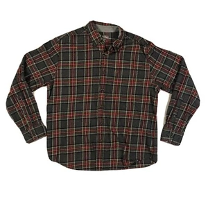 Eddie Bauer Flanell grau grün rot kariert weich Herren Größe L Baumwolle - Bild 1 von 7