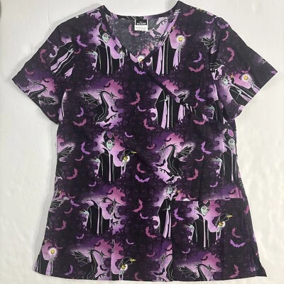 Blusa Médica Maléfica Disney Villains para Mujer Talla Pequeña Halloween Espeluznante Foto 1 de 4