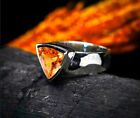 AAA+Yellow Citrine Gemstone Ring With 925 Sterling Silver Mens Ring