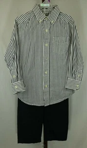 Childrens Place Cat &Jack Boys Lot 2 Black Pants Long Sleeve Shirt Set Size 4 - Picture 1 of 9