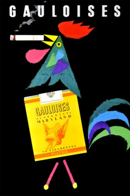 Cigarrillos Gauloises Franceses 1960 Original Vintage Arte de Pared Hogar - PÓSTER 20x30 Foto 1 de 4