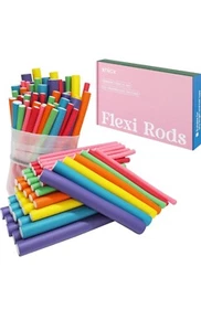 47Pcs 7'' Hair Curlers Rollers Flexi Rods Flexible Curling Rods Set No Heat - Picture 1 of 6