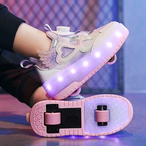 Roller skates for girl sport 2 wheels sneakers children boots kid skating shoes - Picture 1 of 20