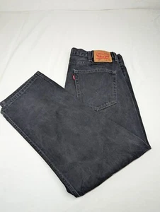 Levi’s 505 Jeans 40x30 Black Denim Regular Fit Straight Leg - Picture 1 of 18