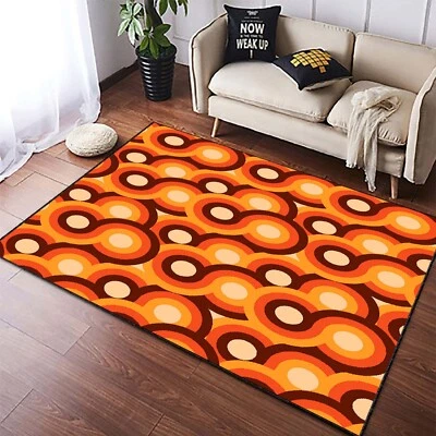 Brown Orange Retro Mid Century Rug - Image 1 of 4