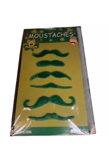 6 Stück grüner Peel Stick gefälschter Schnurrbart Halloween Kostüm Schnurrbart St. Patricks Day - Bild 1 von 2