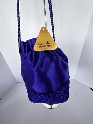 LIZ CLAIBORNE BANDOLERA PEQUEÑA SATINADA AZUL REAL, TALLA SM, CIERRE CON CORDÓN, NUEVA+++ Foto 1 de 4