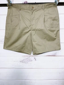 Bill Blass Mens Shorts Size 42 Khaki Pleated Front Pockets 100% Cotton - Picture 1 of 7