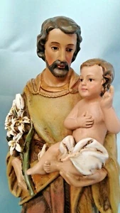 SAINT ST. JOSEPH & INFANT JESUS (SAN JOSE) SOLID RESIN STATUE 8” TALL, BOXED  - Picture 1 of 12