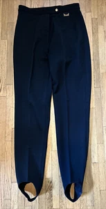 Vintage Marker Schoeller Black Stirrup Ski Pants Wool Blend Size 12 - Picture 1 of 6