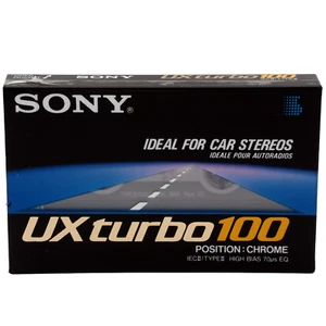SONY UX TURBO 100 CHROME TYPE II BLANK AUDIO CASSETTE TAPE (1990) NEW & SEALED - Picture 1 of 8