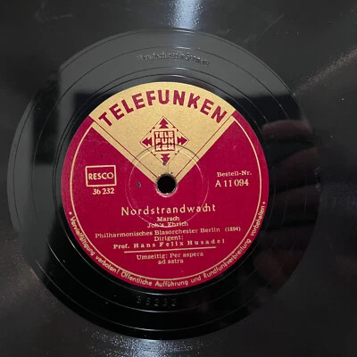 Telefunken 1930s Germany - Nordstrandwacht - 10" Shellac 78RPM Record - E - Image 1 of 4