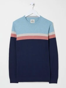 Fat Face Mens Rye Stripe Crew Neck Jumper XL Multi New RRP £49.50 with Cashmere - Picture 1 of 5
