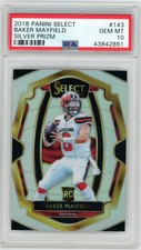 Baker Mayfield 2018 Panini Select Premier Level Silver Prizm RC PSA 10 Rookie