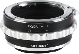 K&F Concept Manual Lens Adapter for Pentax PK/DA Mount Lens to Sony E NEX Camera - Picture 1 of 7