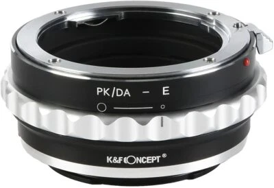 K&F Concept Manual Lens Adapter for Pentax PK/DA Mount Lens to Sony E NEX Camera - Image 1 of 4