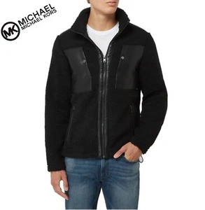 🔥NWT MICHAEL KORS Men's Sherpa-Fleece Mixed-Media Jacket Black RP $278 - Picture 1 of 16