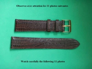 20 MM Armband für Uhren Echtes Leder Genäht Stil Eidechse Teju Brown - Picture 1 of 11