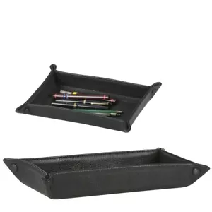 Leder Taschenleerer Stiftschale Ablageschale Lederschale schwarz Sonnenleder - Bild 1 von 8